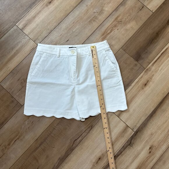 Talbots White Scalloped Hem Shorts 12 Petite Cotton Blend - Picture 5 of 12